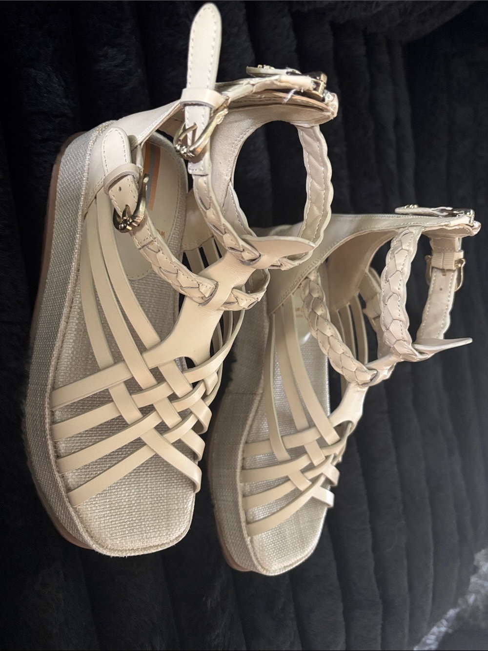 Sam Edelman - Women’s Cream Braided Strap Sandals